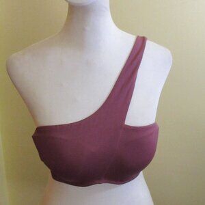 Shade & Shore Women's Purple One Shoulder Bikini Top Size 34B